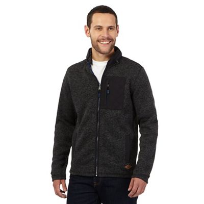 Mantaray Big and tall dark grey knitted concealed hood sweater